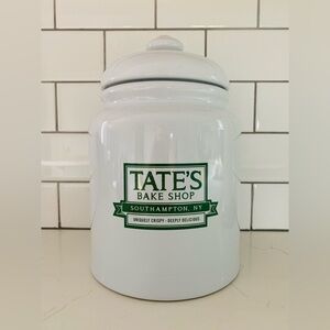 Tate's Bake Shop Large Antique Ceramic & Porcelain Cookie Jar with Lid
